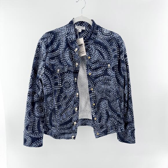St. John Jackets & Blazers - St. John Long Sleeve Button-Front Denim Jacket with Pearl Bottons Blue Womens L